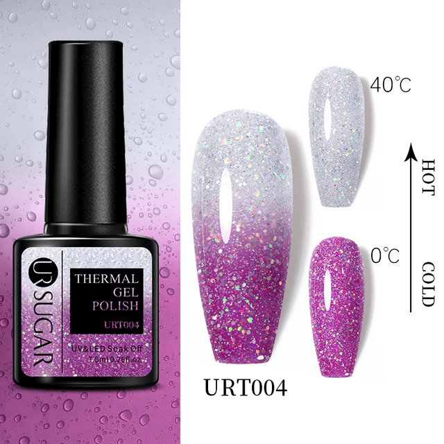 UR SUGAR Thermal Nail Polish Shiny Sequins Effect Color Change Gel Varnish All For Manicure Nails Art UV Semi Permanent Gelak