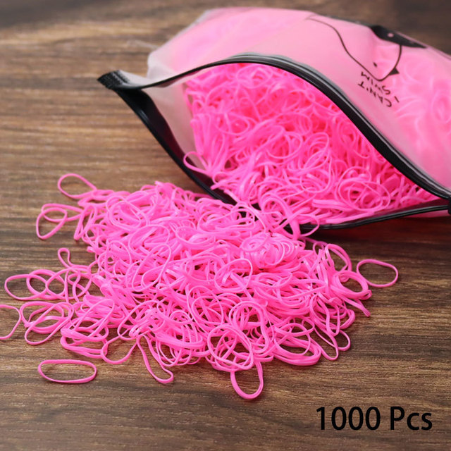 1000pcs Disposable Rubber Band Hairband For Kids Ponytail Hair Ties Colorful Elastic Hair Bands Baby Hair Accessories