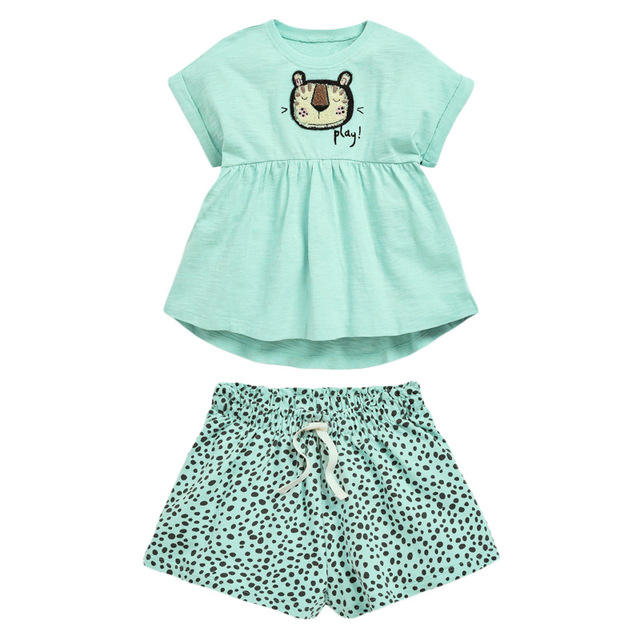 Kids Summer Clothes Boys Girls Cotton T-Shirts Sets Princess Girl Unicorn Printing Suits Children Boy Lapel Tops Pants Clothes