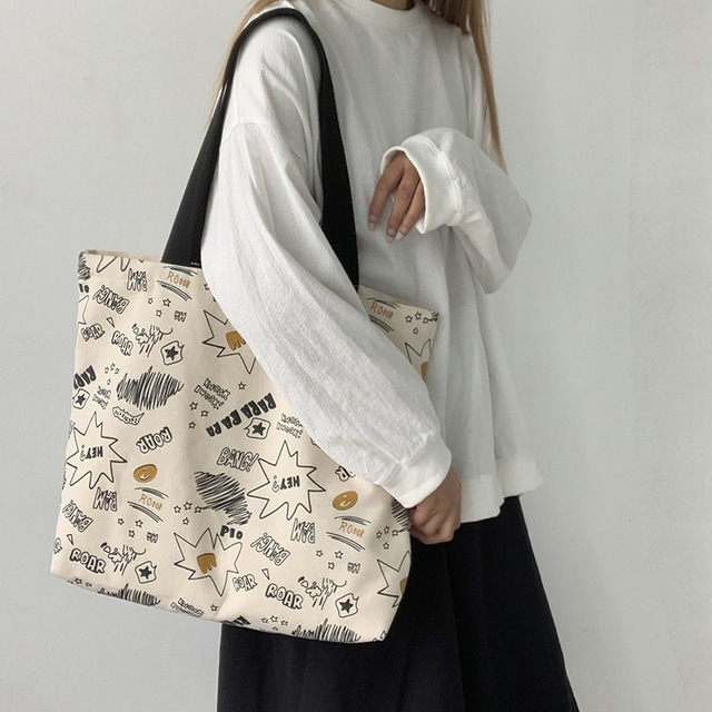 Xierya Canvas Bag Female Large Capacity Student Bag Canvas Bag Shoulder Bag New Fashionable Clothes Bag Women Tote Bag Chinese Style