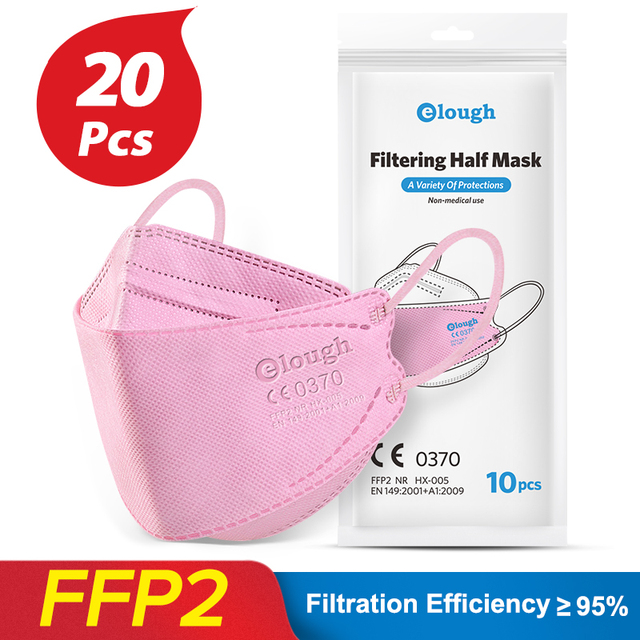 قناع الوجه Elough KN95 ، قناع الوجه ffp2 Mascarilla المعتمد fpp2fan CE ffp2reuse zable Kn95 ، أقنعة حماية الأسماك ffpp2 FFP 2