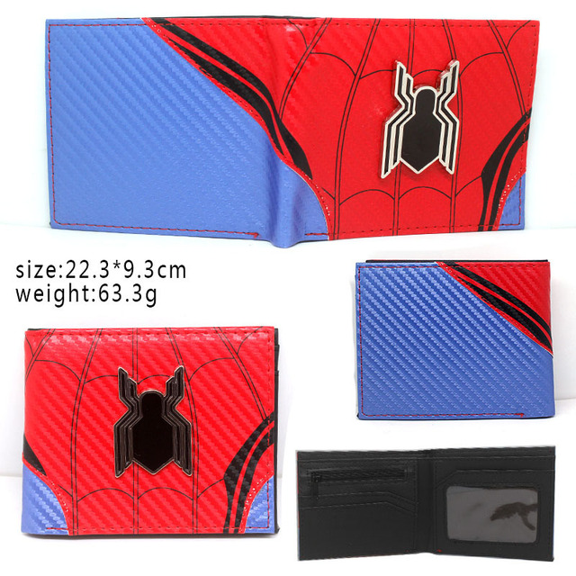 Disney Marvel Animation Peripheral Spiderman Short Leather Wallets Wallet Purse For Men Unique Wallet Wallet Women