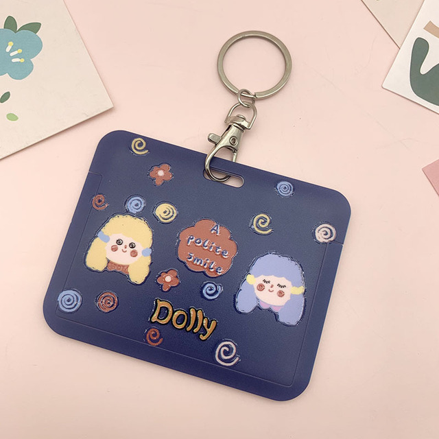 New Women Card Holder Lanyard ID Badge Card Holders Girls Cute Bear Bank Certificate Photocard Name Card Cover Female