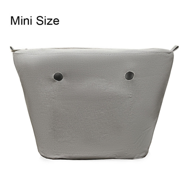 Classic Mini Size Waterproof Solid Canvas Insert Inner Liner Insert Zipper Pocket For Obag O Bag Silicone Handbag Bag