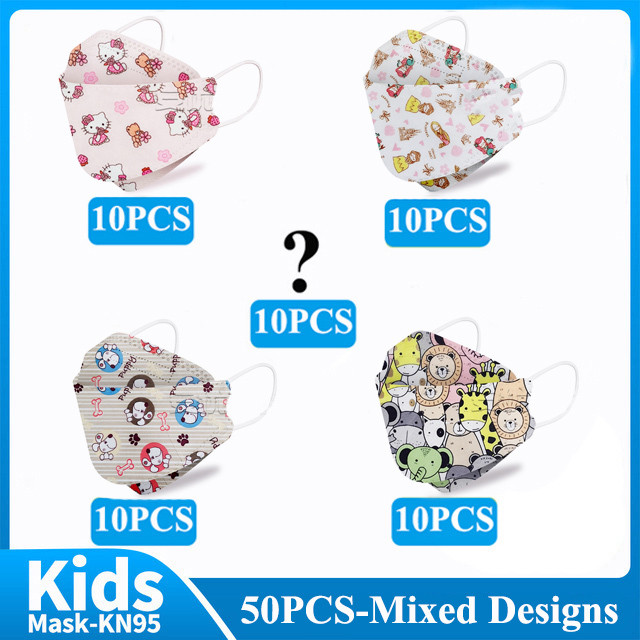 10-50pcs fpp2fan Kid Fish Cartoon kn95fan 4 Protective Layer fpp2 Approved Mask Breathing Mouth Mask KN95 Mascarilla Infantil