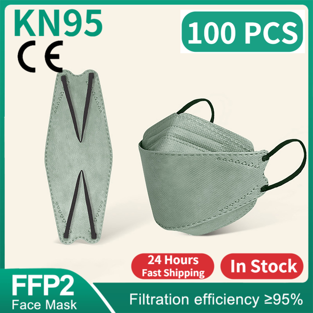 FFP2 Fish Mask KN95 Mascarillas Adult Morandi ffp2 Mask 4 Layer Respirator Approved FFP2 Face Masks Breathing Mouth Mask