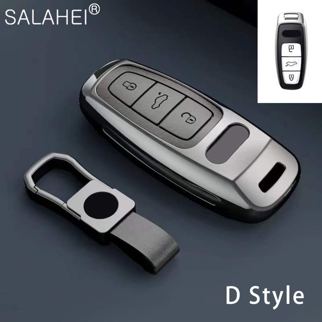 New Fashion Zinc Alloy and Leather Car Key Case Cover for Audi A3 A4 A5 C5 C6 8L 8P B6 B7 B8 C6 RS3 RS6 Q3 Q7 TT 8L 8V S6 S4 S3