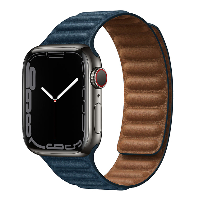 حزام ل سوار ساعة يد آبل رابط جلدية حلقة 44 مللي متر 40 مللي متر iWatch سلسلة 7 6 SE 5 4 3 2 1 watchbands سوار 42 مللي متر 38 مللي متر الأساور