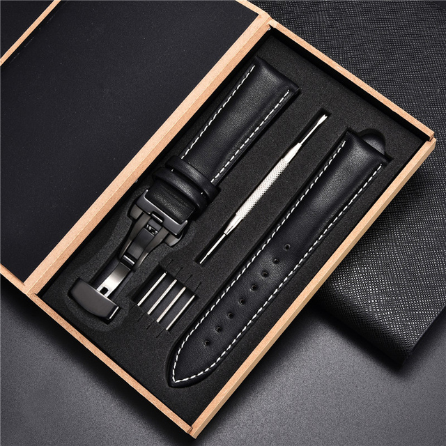 Leather Straps With Box For Samsung Galaxy Watch 4 40mm 44mm/4 Classic 42mm 46mm Active 2 Band Replacement Watchband Bracelets