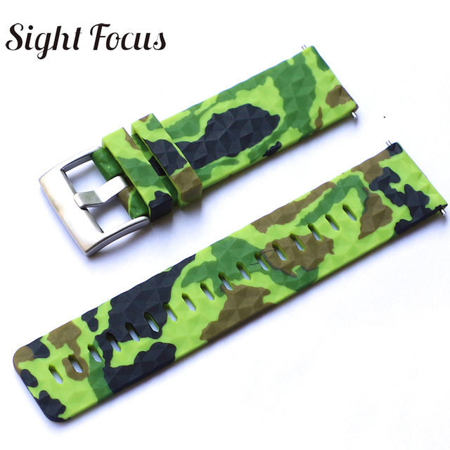 24mm Quick Release Watch Bands for Suunto 7 Spartan Sports Camouflage Silicone Watch Strap, Suunto 9, Traverse, D5 Diving Watches