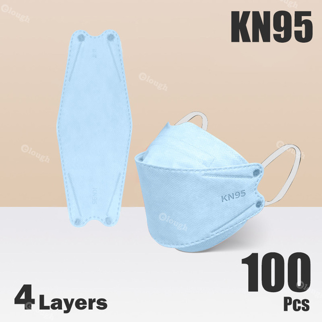 قناع السمك FFP2 4 Layer KN95 أقنعة الوجه FFP2 Mascarillas FPP2 وافق أوروبا ffp2fan Morandi اللون الكبار قناع FFP 2 10-100 قطعة