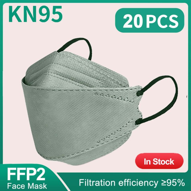 10-100 قطعة الاطفال الكورية Morandi KN95 Maske المتاح قناع الوجه الاسود الأطفال FPP2 أقنعة FFP2 Mascarillas niños Masque Enfant FP2