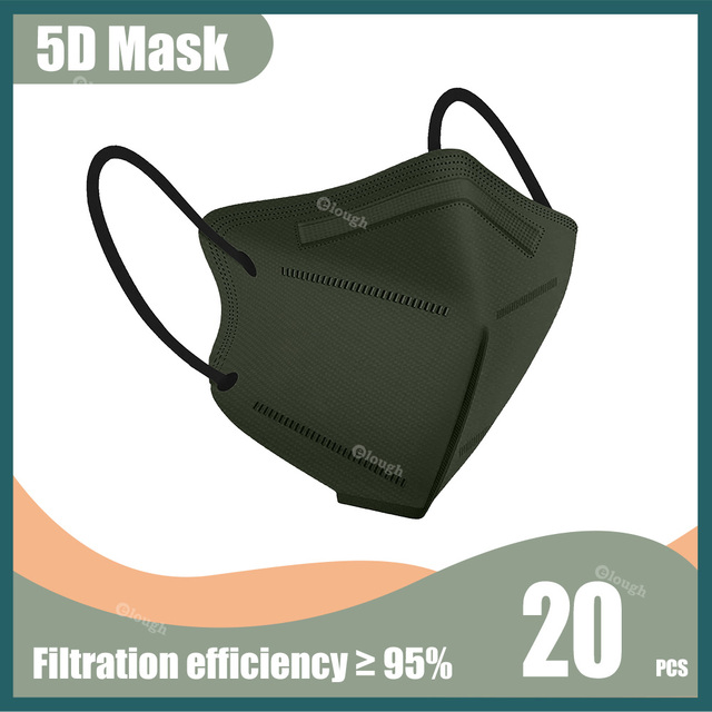 Morandi 5D Mask KN95 Mascarillas FPP2 Mascherine FFP2 Adult Face Mask Black 5 Layers Protective Face Masks ffp2fan CE Masque FFP 2