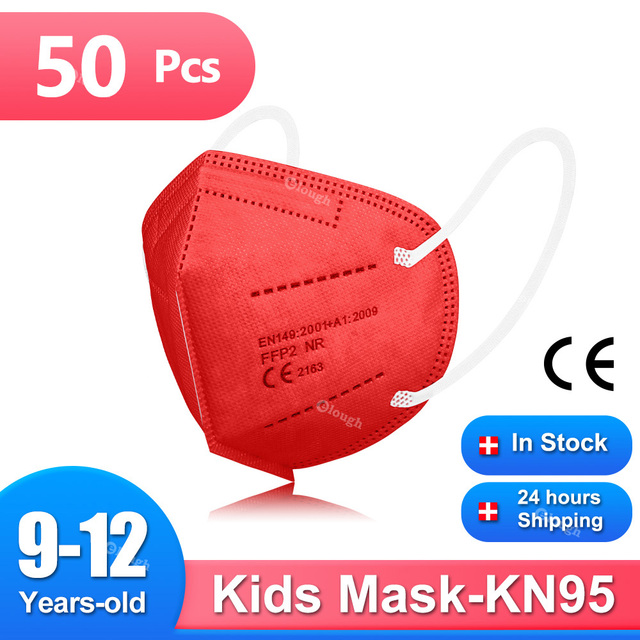 Ffp2mascarillas FPP2 Niños KN95 Masks Kids Masque Enfant Black Reusable 5 Layers Dustproof Protective Face Mask