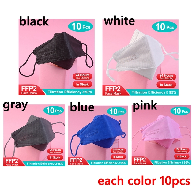 KN95 Mascarilla Respirator Mask 5 Layers FPP2 homology ada CE FFP2 Reusable FPP2 Respirator Mask ffp2fan Protective Mask KN95 Masque FFP3