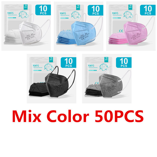 9 Colors FFP2 Mascarillas KN95 Face Masks For Adults 5 Layers Safety Dust Respirator FFP2 Mask Adult Black FPP2 KN95 Face Mask CE