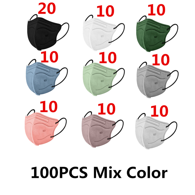 20/50/100pcs 5D FFP2 Masks Morandi Adult KN95 Face Mask CE Approved FPP2 Mascarillas Security Protection ffp2fan