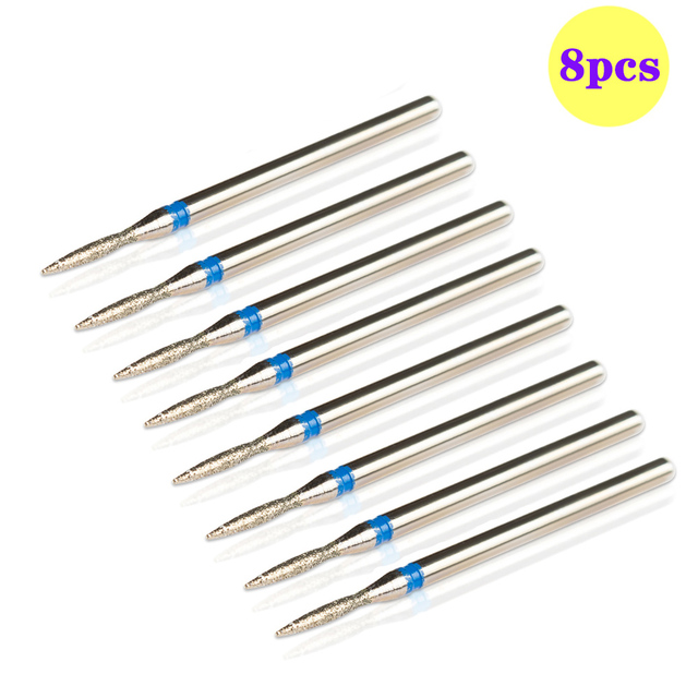 8pcs Diamond Milling Cutter for Manicure Set Nail Drill Bits Accessories Nozzles for Manicure Cutters Pedicure Sanding Nail File