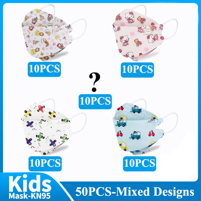 Kn95 أقنعة الاطفال fpp2 المعتمدة قناع للطفل الأسماك المطبوعة الكرتون الفم قناع KN95 Mascarilla Infantil kf94fan ffp2fan Ninos