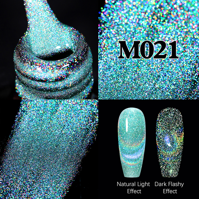 UR Sugar Fluorescent Reflective Gel Holographic Gel Nail Polish Shine Neon Glitter Semi Permanent Soak Off UV LED Nail Gel