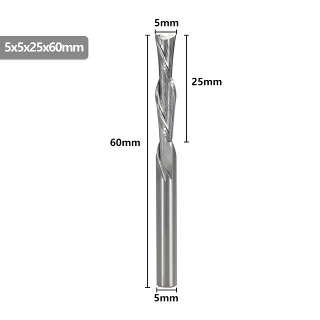 XCAN Left Hand Down Cutter 3.175/4/5/6mm Shank Spiral End Mill 2 Flute Carbide Milling Cutter for CNC Aluminum Cutting Milling B