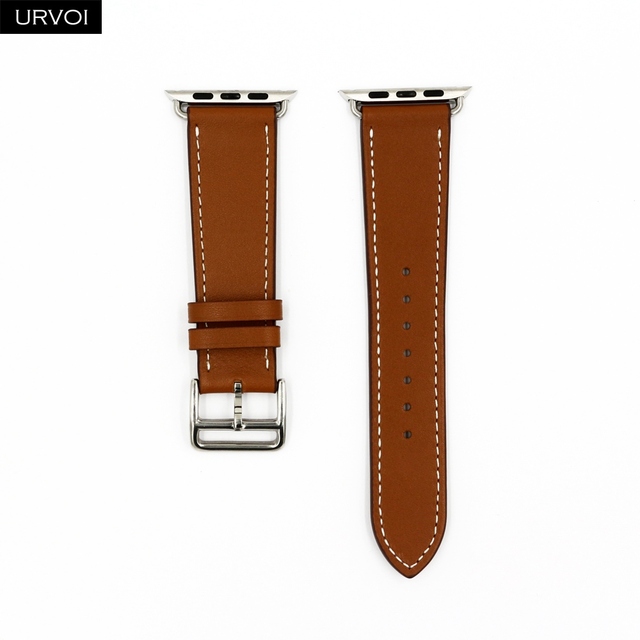 URVOI Leather Band for Apple Watch Series 7 6 SE 5 4 3 2 1 Round One for iwatch Straps Wrist Band Classic Design 41 45mm