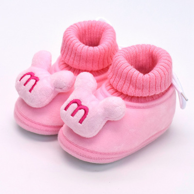 2022 New Winter Baby Shoes Infant Cotton Shoes Warm Shoes Plush Thick Medium High Tube Sock Baby Toddler Shoes Soft Shoes