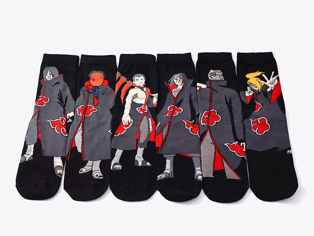 5 Pairs Naruto Cartoon Anime Figure Socks Kakashi Jiraiya Sasuke Gaara Long Tube Socks Men Adult Casual Socks xxx Boy Game Socks