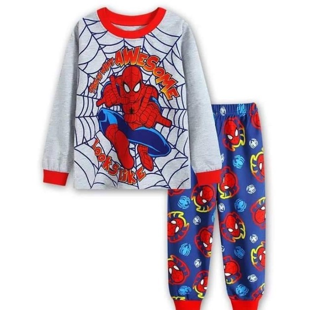 New Spider-Man cartoon children's long-sleeved pajamas children's champion home wear boys' underwear two-piece suit pajamas