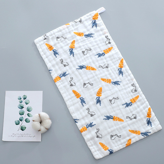 Six Layers Pure Cotton Baby Towel Cotton Gauze Combed Long Square Towel Newborn Washing Bath Towel 25x50cm