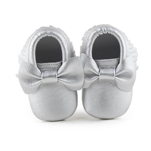 Newborn Baby Shoes Infant Boys Girl First Walker PU Sole Princess Bowknot Fringe Toddler Baby Crib Shoes Casual Moccasins