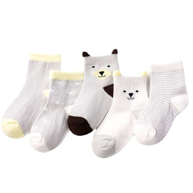 5 Pairs/Lot Baby Socks for Newborns Infant Cute Cartoon Cotton Socks Soft Summer 0-4Years Boy Girl Lovely Mesh Kids Gift CN