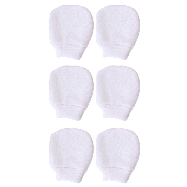 3pairs/set Simple Cute Baby Knitting Mitten Newborn Anti-eat Hand Anti-grab Face Protection Glove Baby Mitten