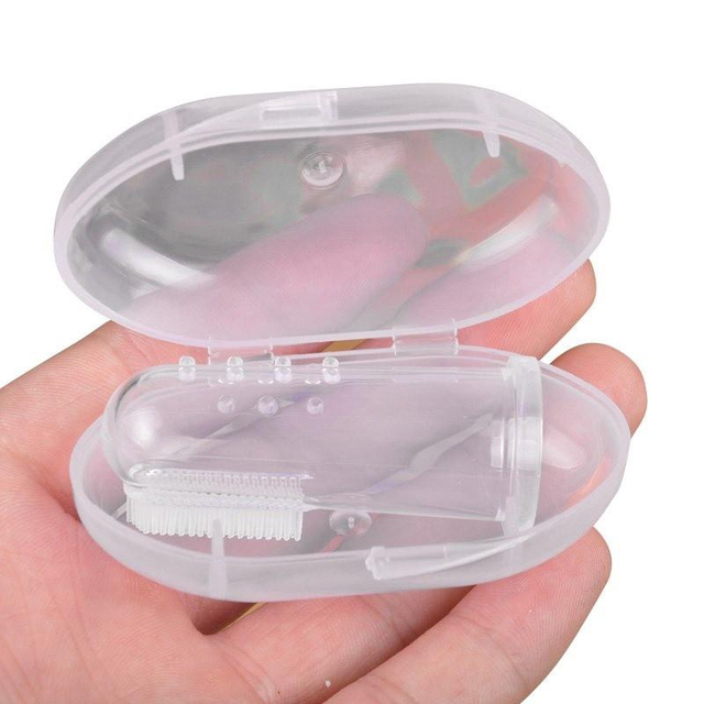 Baby Finger Toothbrush Silicone Toothbrush + Box Children Teeth Clear Soft Silicone Toothbrush Infant Rubber Cleaning