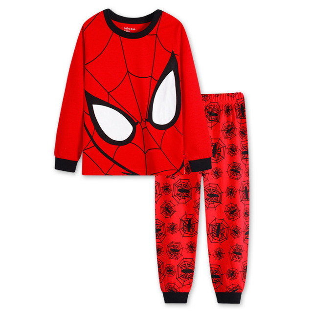 Autumn Children's Spider Set Kids Sleepers Boys Girls Super Hero Cartoon Long Sleeve Pajama Anna Elsa Sleepwear 2-7T Christmas Gift