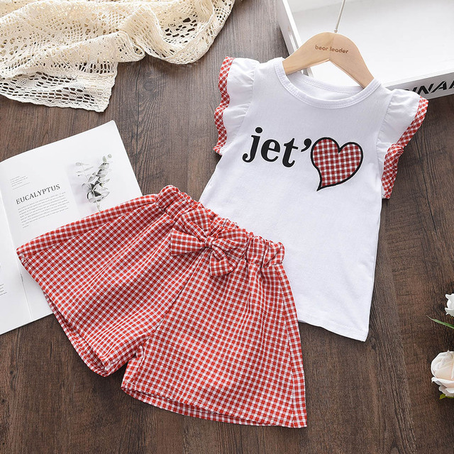 Kids Girls Clothing Sets Summer New Style Brand Baby Girls Clothes Short Sleeve T-shirt + Pant Dress 2pcs Children Clothing Suits