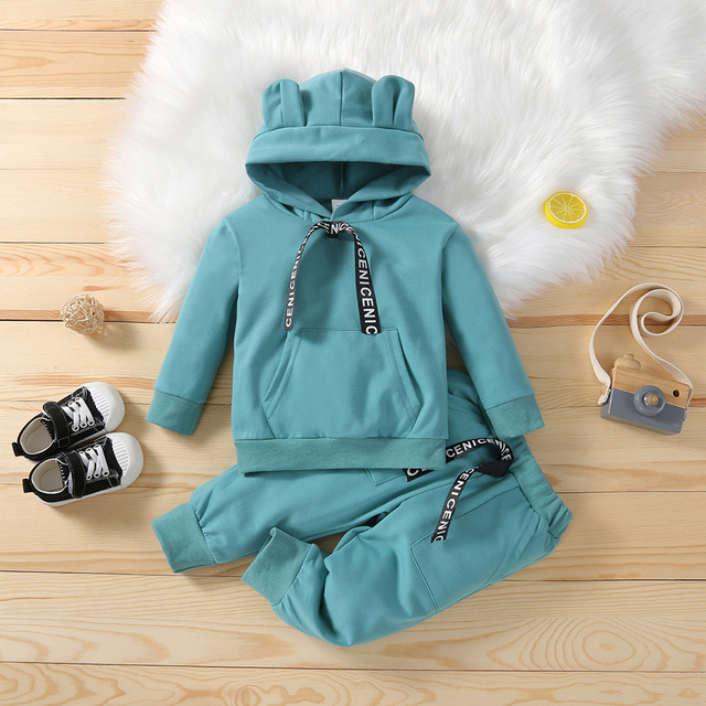 Spring Autumn Children Cotton Clothing Suit Baby Boys Girls Clothes Kids Sport Hoodies Pants 2pcs/sets Fashion Toddler Tracksuits