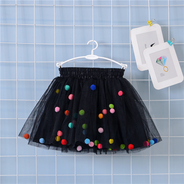 2022 New Arrival Infant Mulity Colorful Tulle Tutu Skirt Pom Pom Princess Mini Dress Children's Clothing Pettiskirt Girl Clothes