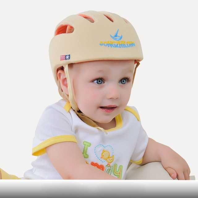 Baby Safety Protective Helmet Boys Girls Baby Hats Cotton Soft Mesh Adjustable Head Protection Children Walking Caps