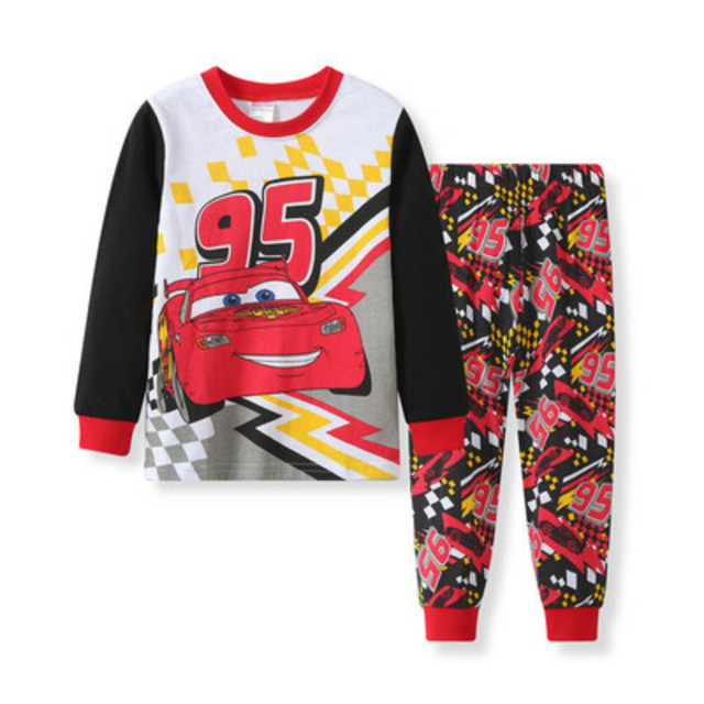 Kids Long Sleeve Pajamas Sleepwear T-shirt Sports Pajamas Kids Spider-Man Cartoon Pajamas Set Boys and Girls Pajamas