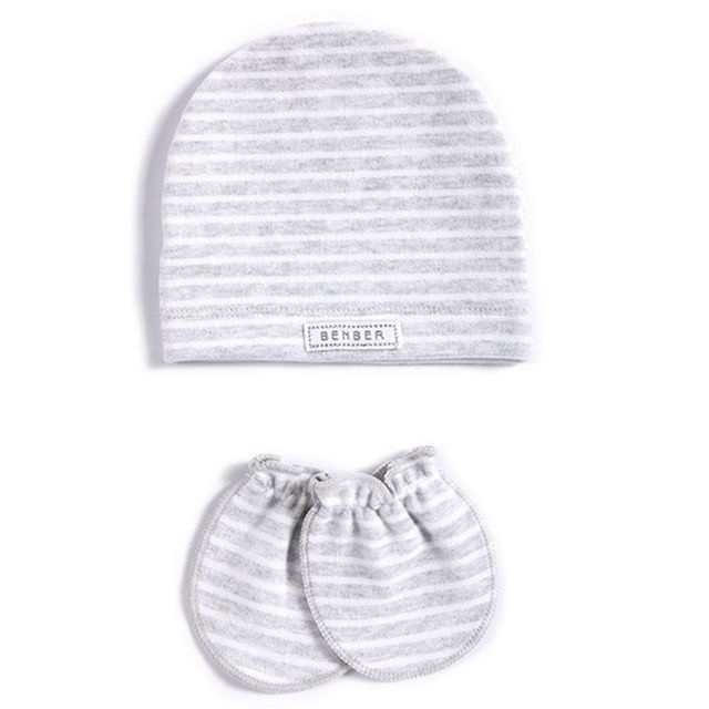 2pcs/set Simple Newborn Baby Newborn Hat Glove Set Soft Cotton Kids Infant Anti-scratch Gloves Hat Gifts