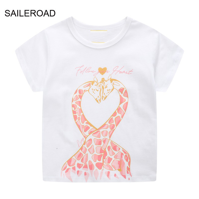 Seieroad Baby Girls 2-7 Years Animation Short Sleeve Cotton T-Shirt For Boys T Shirt Tops