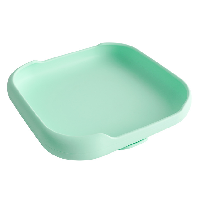 Baby Feeding Silicone Dinner Plate Square Tray With Suction Cup Food Grade Silicone Kids Tableware Waterproof Baby Plate