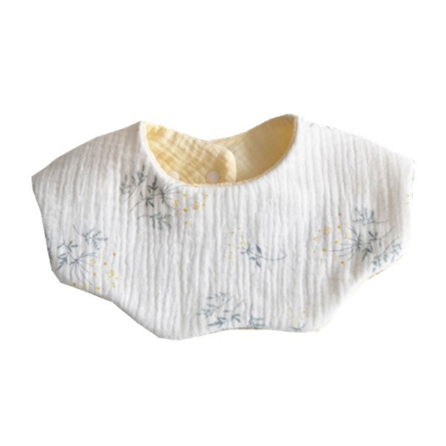 360 Degree Rotation Baby Burp Cloth Flower Shape Feeding Bib Bandana Scarf 5 Layers Pure Cotton Absorbent Saliva Towel