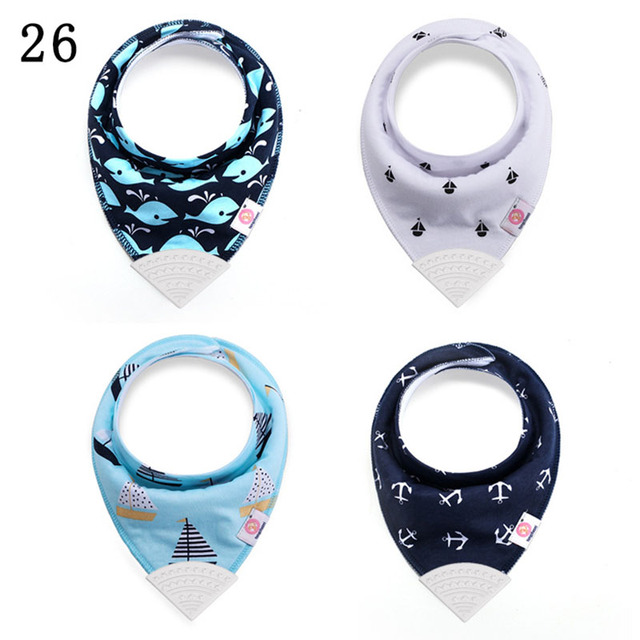 Baby Bibs With Teether Baby Stuff Triangle Bib Silicone Baby Scarf Cotton Drooling Cloth Towel Burp Feeding Infant Towel