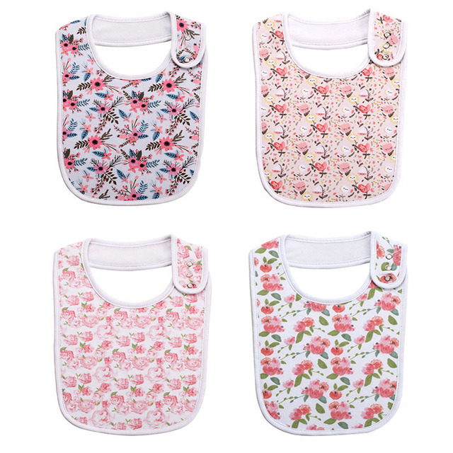 Fashion Newborn Cotton Bib Towel Digital Printing Baby Bibs Double Thick Absorbent Square Towel For Infant Babador