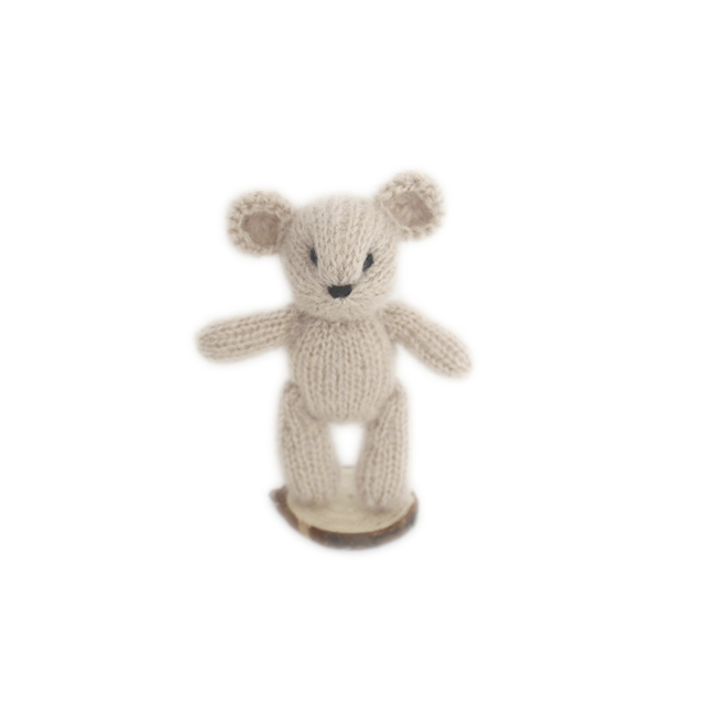 Newborn Teddy Bear Knit Mohair Animal Stuffer Photography Props Crochet Baby Photo Shoot