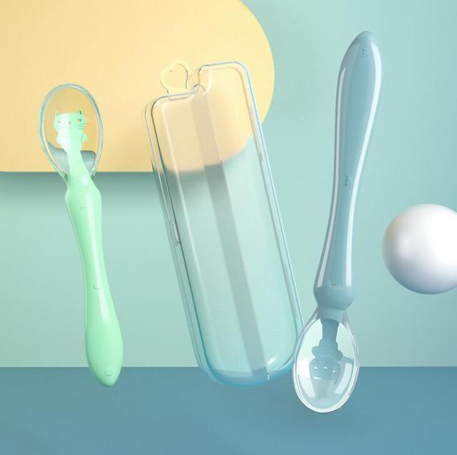 Newborn Baby Spoon Soft Silicone Temperature Sensor Spoon Baby Cutlery Training Spoon Infant Feeding Tools