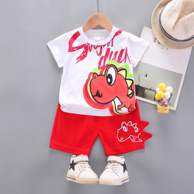 New summer baby boys children's clothing girls cute cartoon cotton T-shirt shorts 2pcs/sets baby casual outfit kids tracksuits