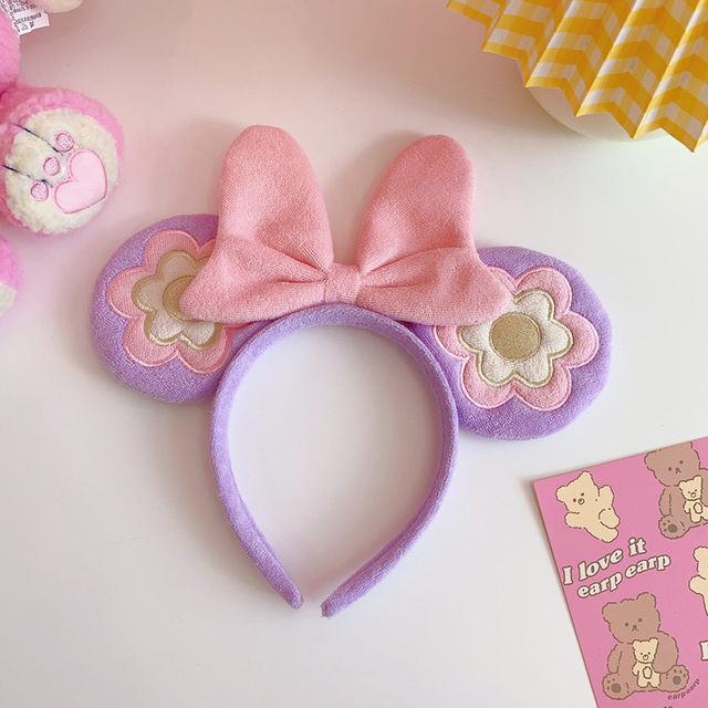 Mickey Minnie Mouse Ears Headband Red Bowknot Girl Bowknot Hair Hoop Disneyland Birthday Party Decoration Gift Pretend Toy